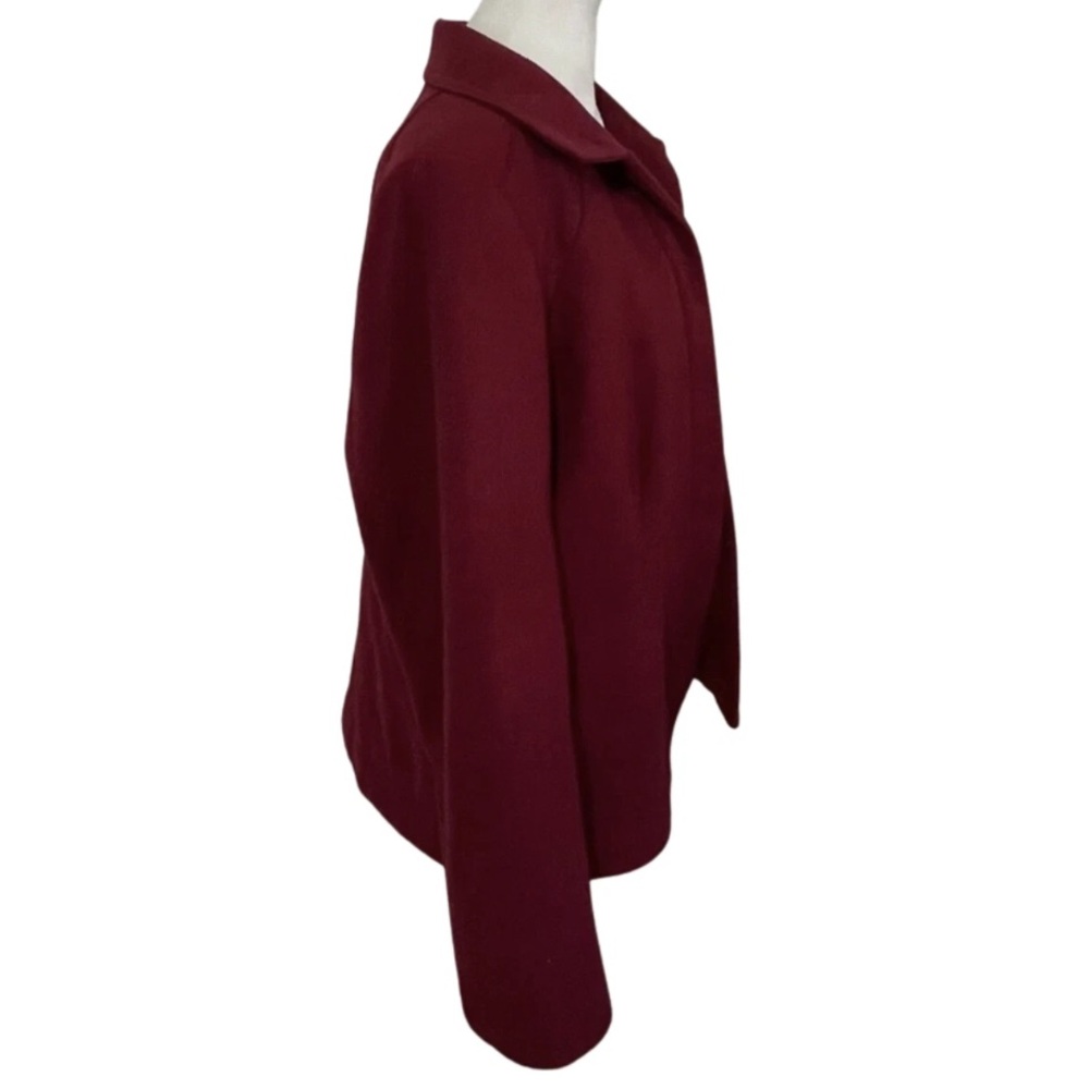 CHICO'S Women's Size 2 (L/12) Dark Red Blazer Jacket Hook Eye Closure Lined - Picture 5 of 9